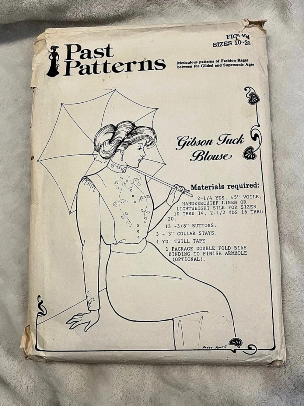 Vintage Past Patterns #404 1910 Ladies Blouse with Gibson Tucks Sewing Pattern